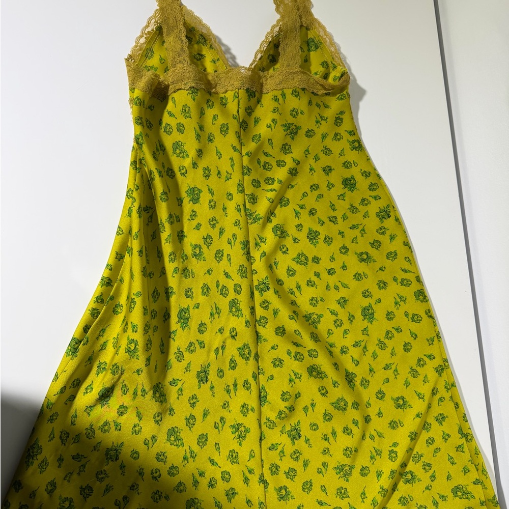 Betsey Johnson x Urban Outfitters Y2K Yellow Floral Lace Slip Dress XS - Picture 5 of 5